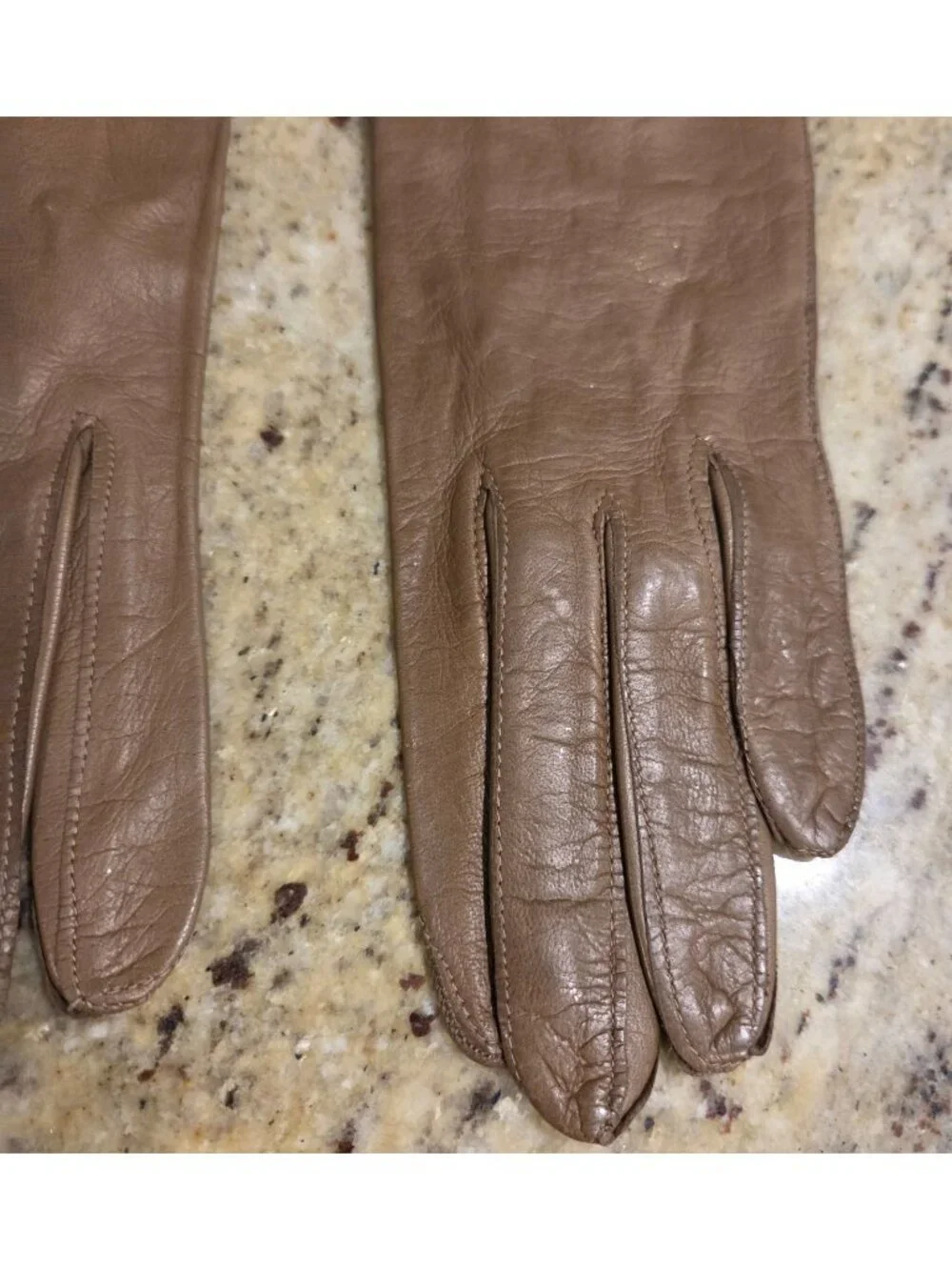 Vintage Womens Size S 6.5 Brown Soft Leather Formal Gloves Italy